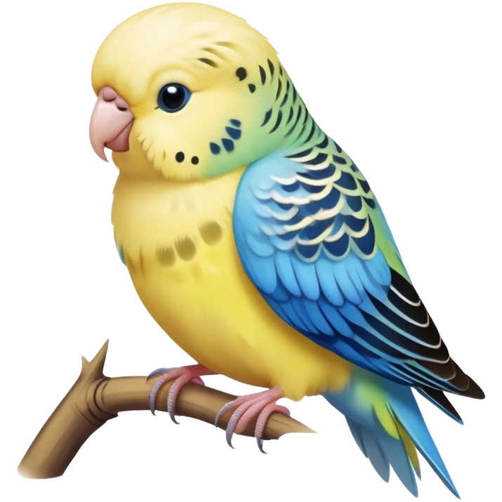 Aesthetic light yellow and blue budgie emoji