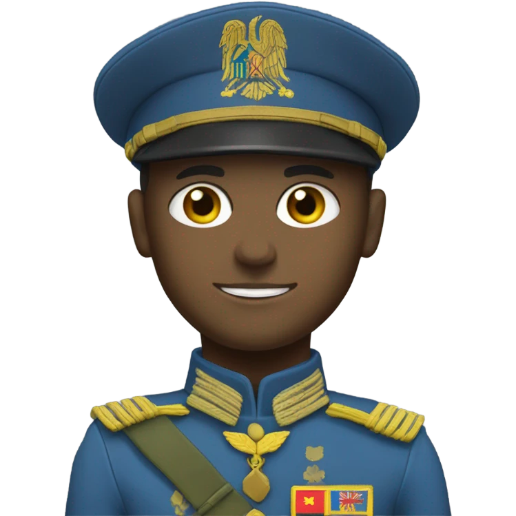 super realistic soldier with Ukrainian flag emoji