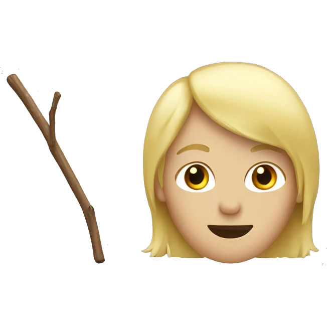 stick with blond hair  emoji