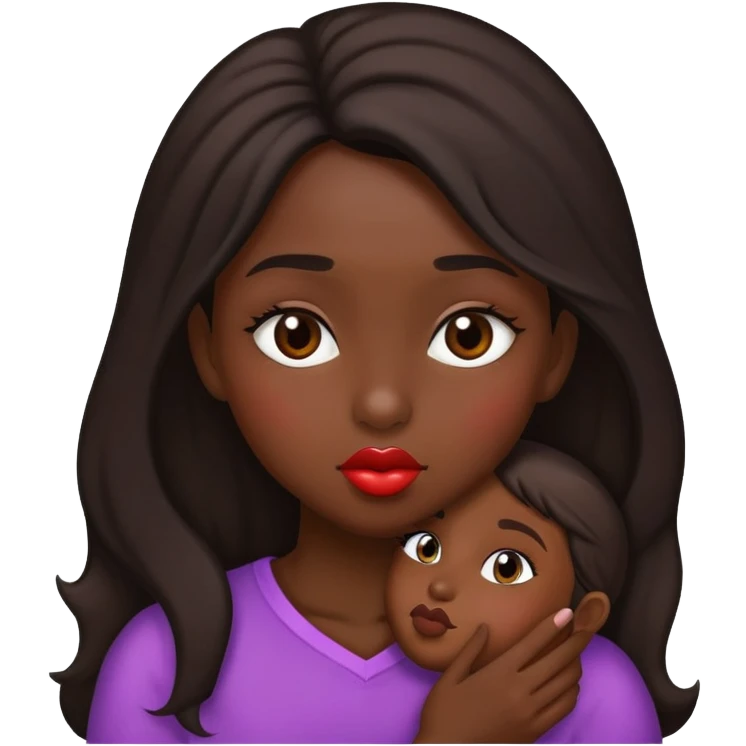 Girl kissing darkskin emoji