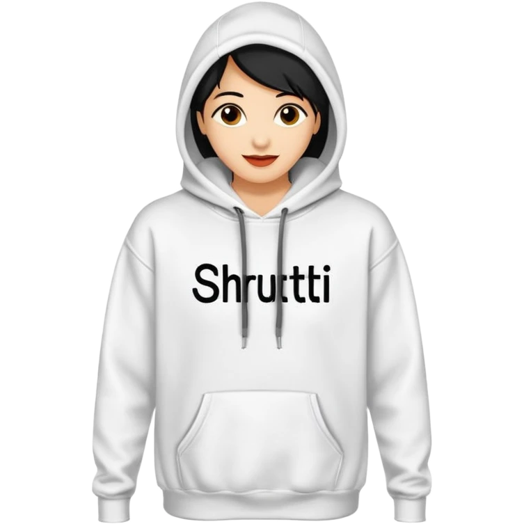 Hoodie with shruti written on it emoji