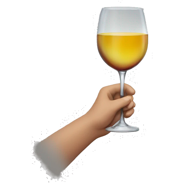 Hand holding wine glass emoji