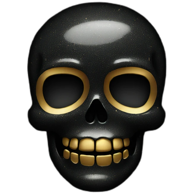 Glitter black skull emoji