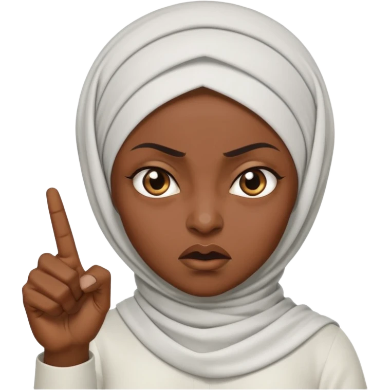 злая черная женщина мусульманка показывает пальцем emoji