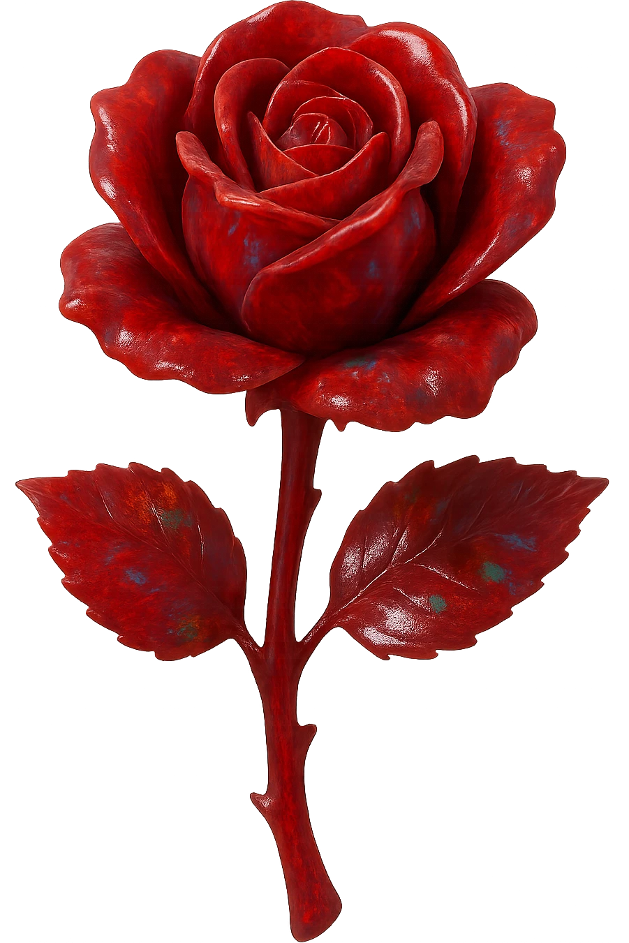 red Opal crystal rose flower, remove background emoji