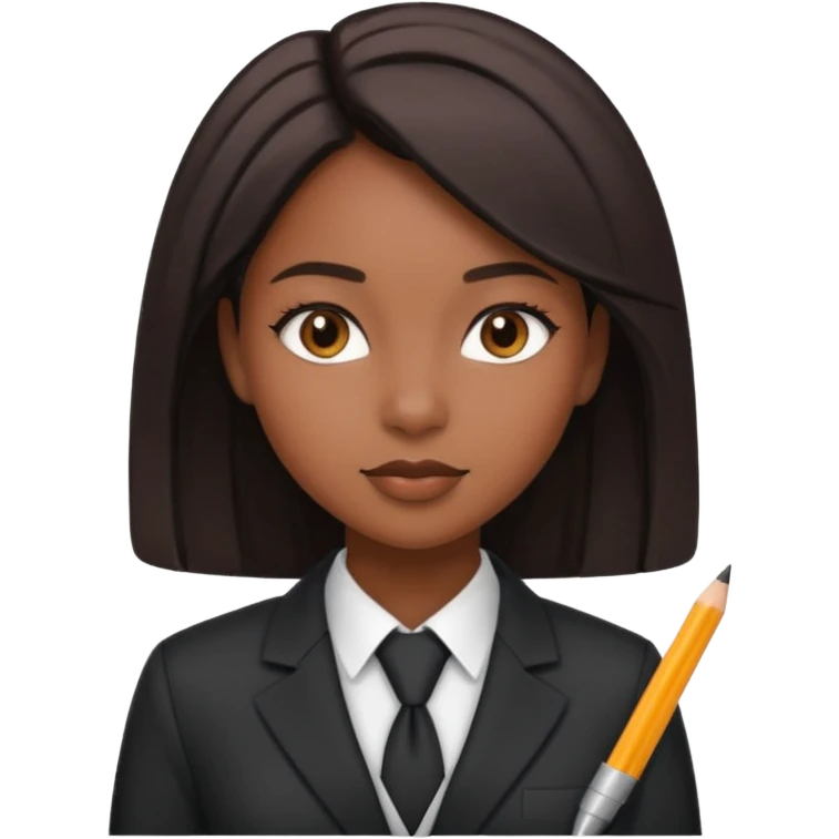 black girl working incorporate attire and sleek hair emoji