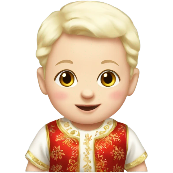 russian baby in New Year's suit emoji
