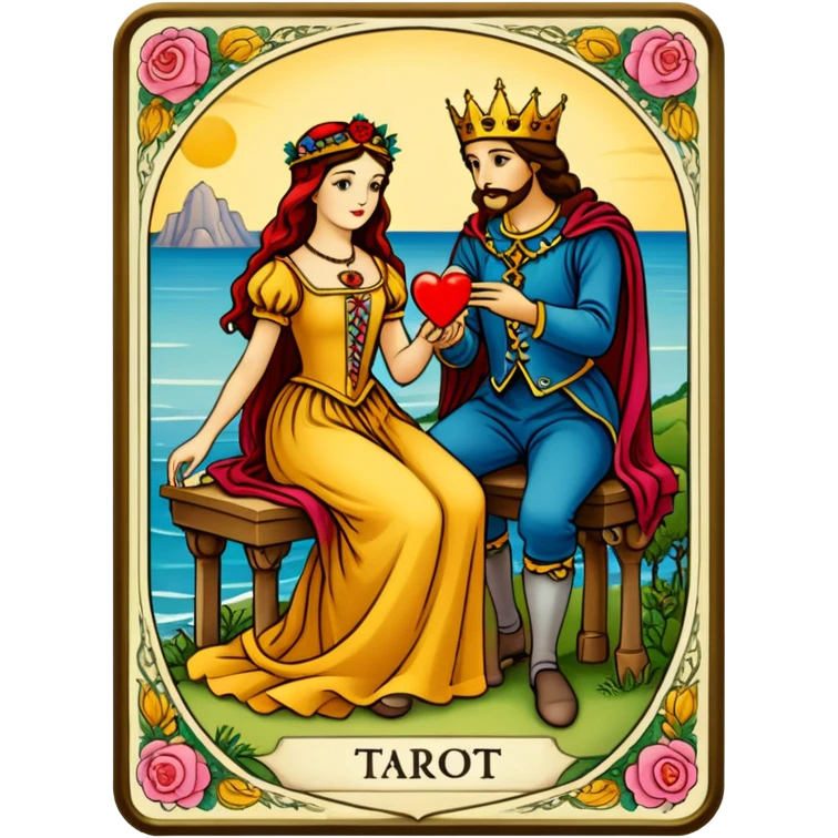 Los enamorados carta de tarot emoji