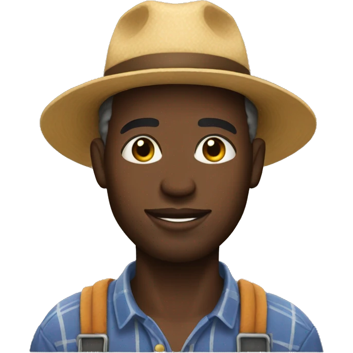 Black man farming emoji