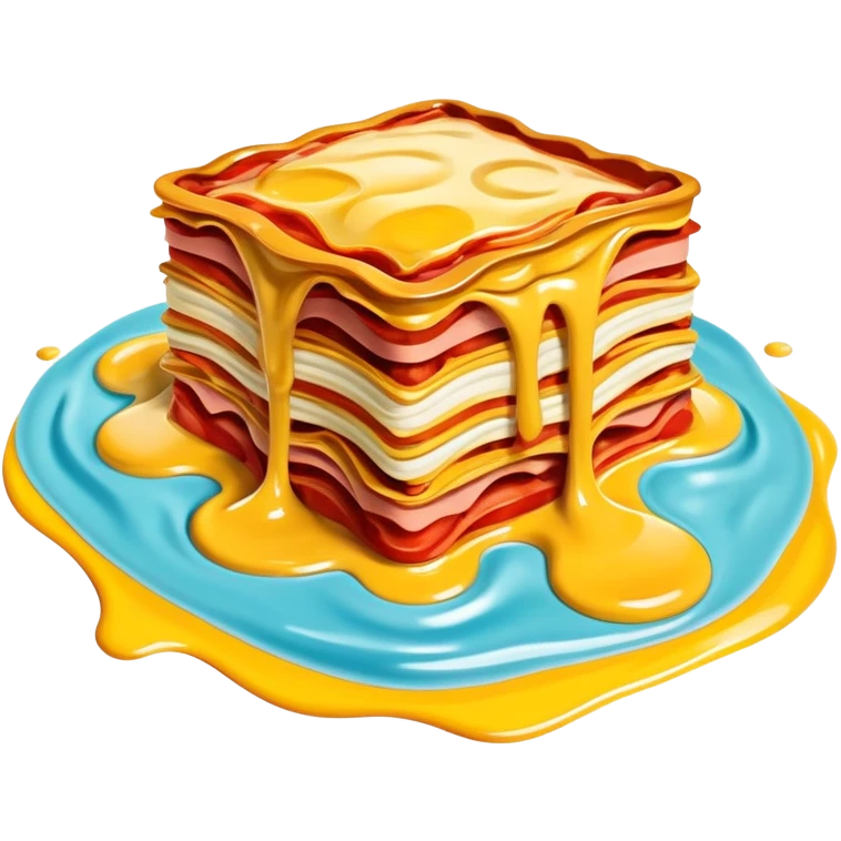 surreal salvadore dali style melting spam lasagna landscape emoji