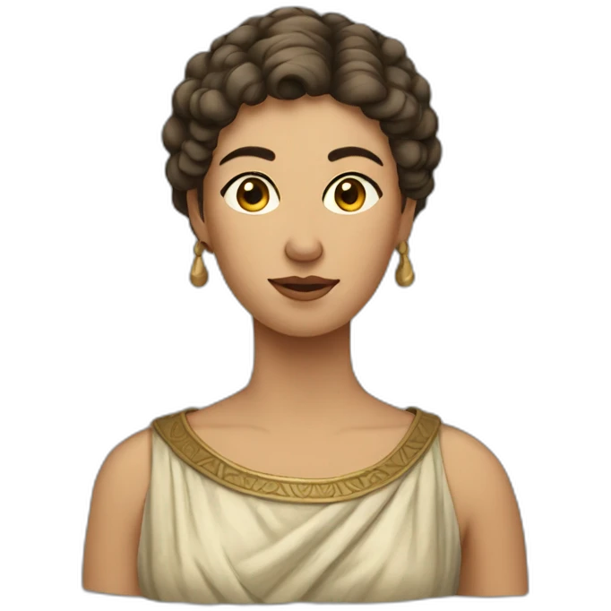 A woman from 8 th century,short hair, gown emoji