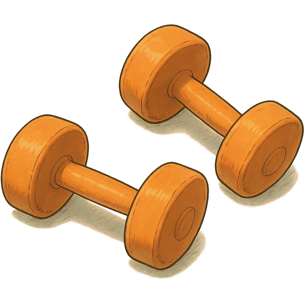 ghibli style orange dumbbells emoji