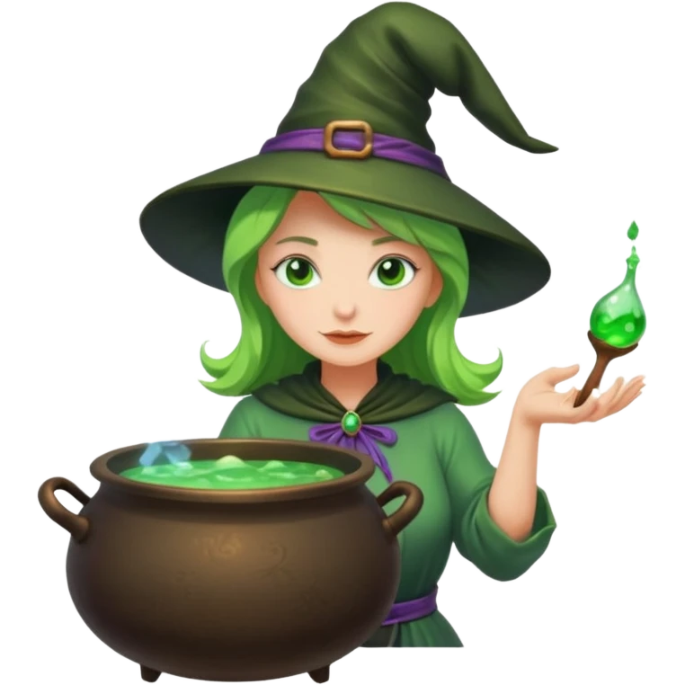 green witch cooking potion emoji