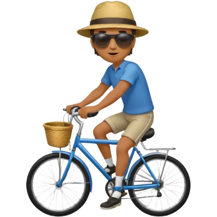 Man on bicycle under the hot sun emoji