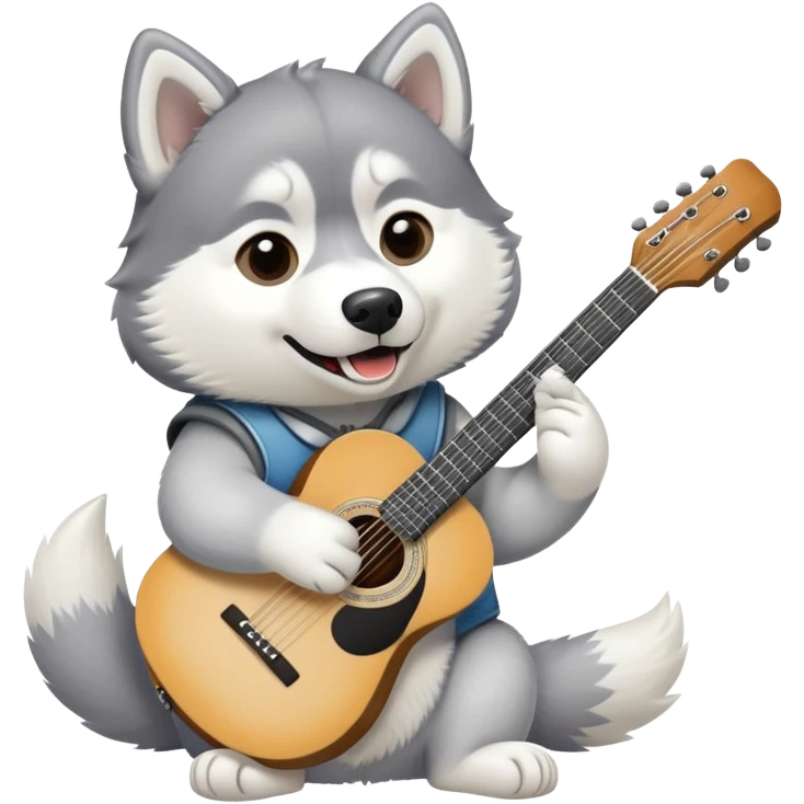 husky with guitar emoji