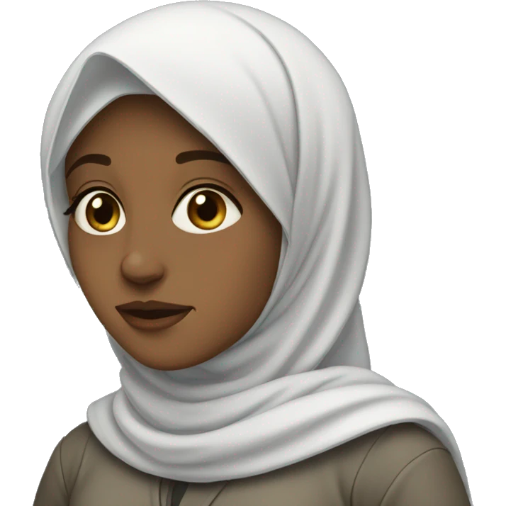 A girl with hijab waiting emoji