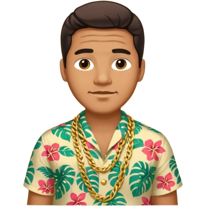 Retro 70s man  in hawaii t-shirt emoji