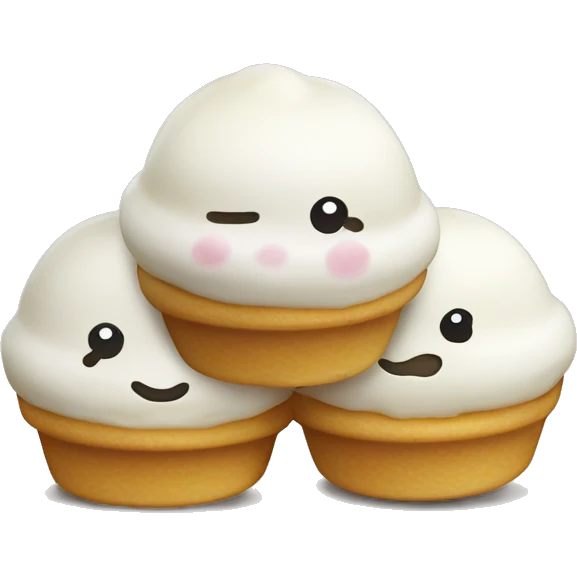 three coups of mochi ice cream emoji