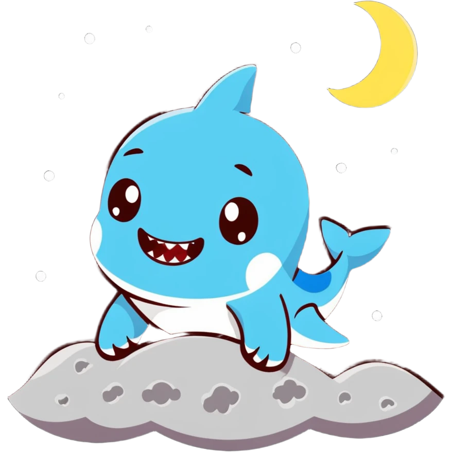 Baby shark on the moon emoji