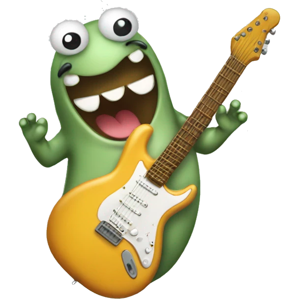 Happy slug playing electric guitar emoji