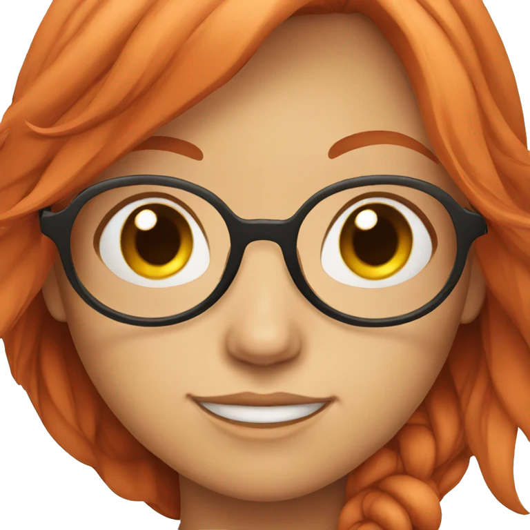 a red-headed girl with round glasses  emoji