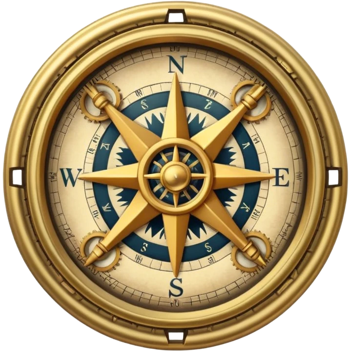 vintage compass with exposed gears emoji