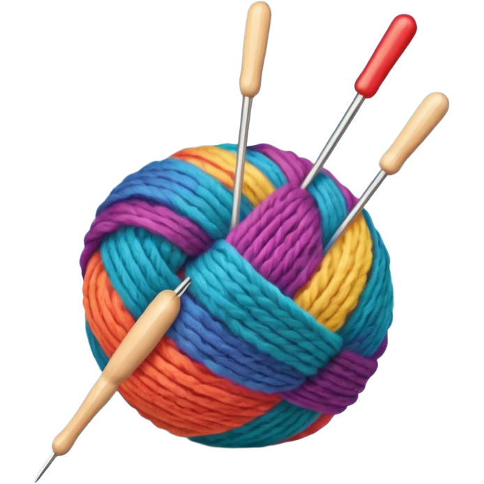 ball of wool with 2 knitting needles emoji