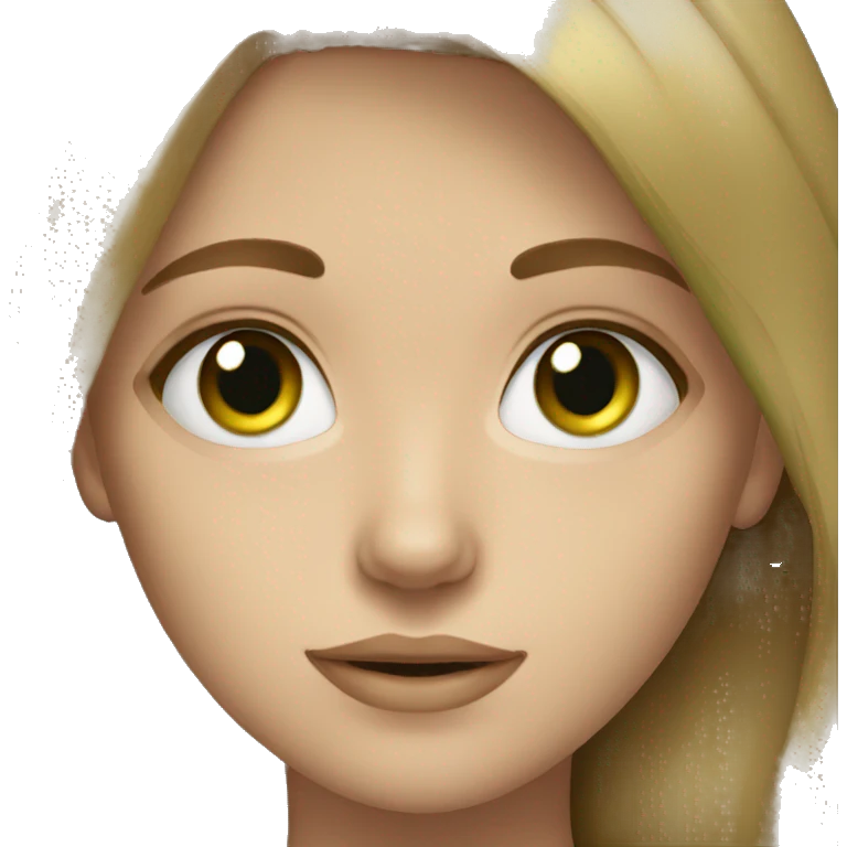 light brown hair green eyes teen girl emoji