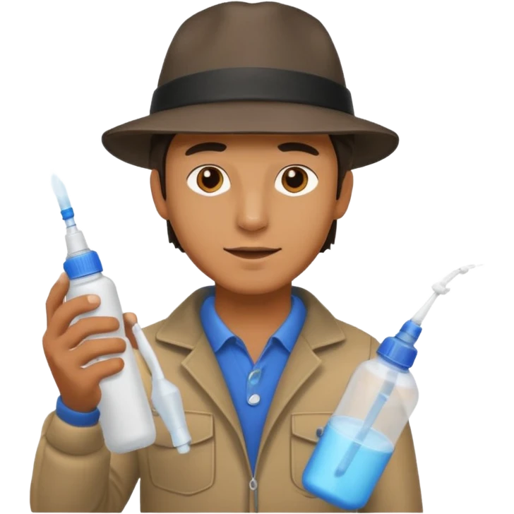 man spraying with spray emoji