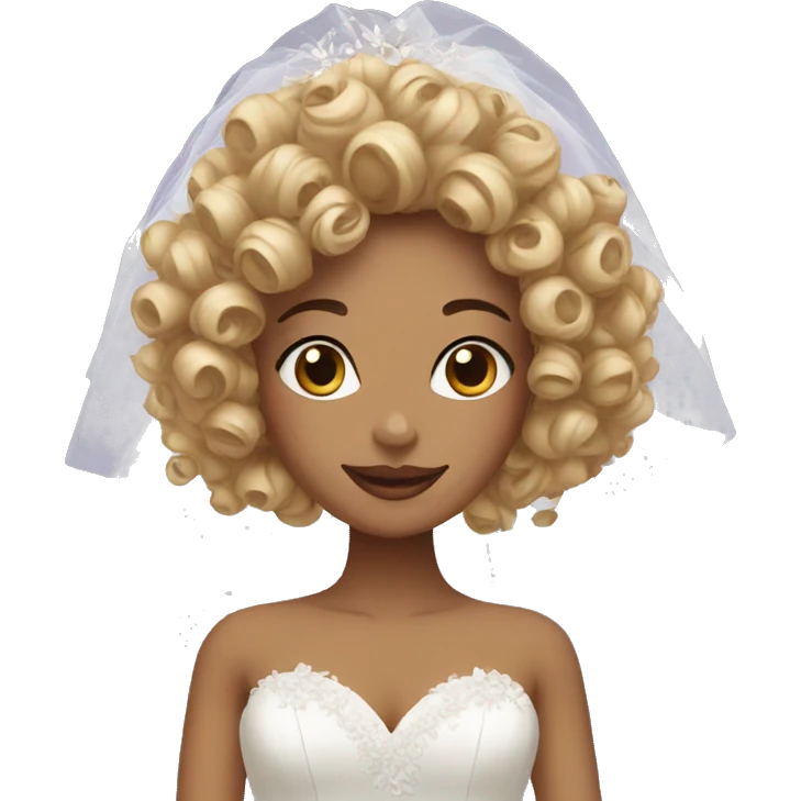 Curly hair bride  emoji