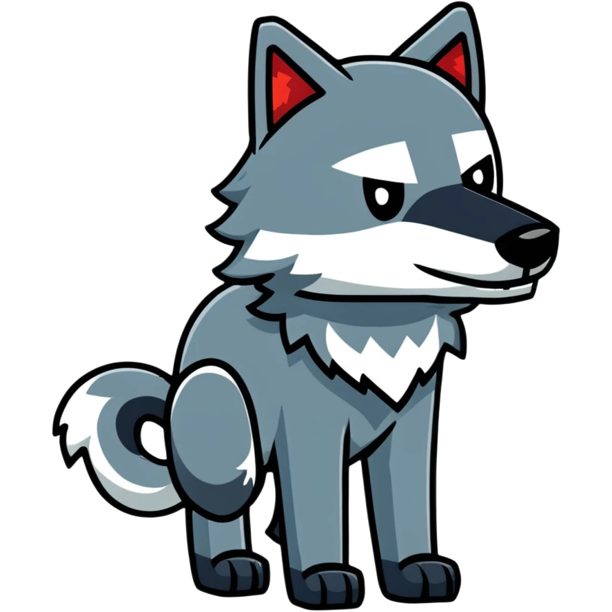 Minecraft wolf with a square shape emoji