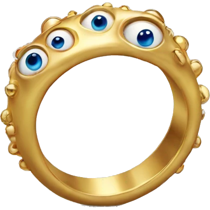 thin gold ring studded with eyeballs emoji