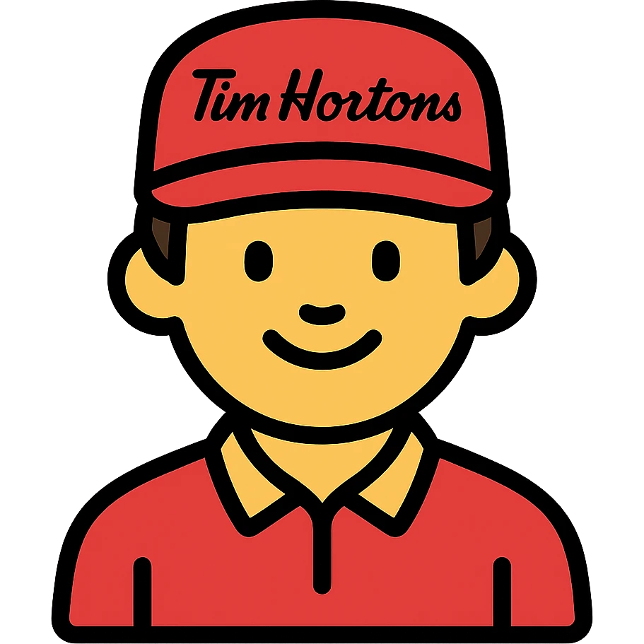 color outline icon of a Tim Hortins character emoji