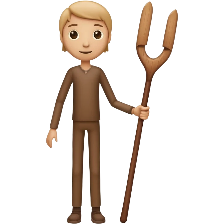 wooden stick man, simple and expressive emoji
