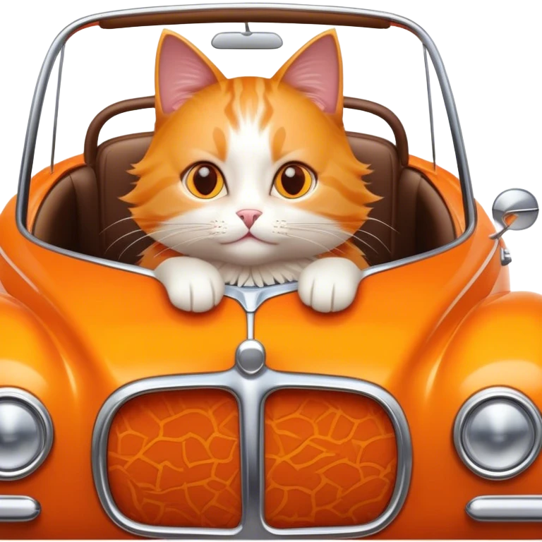 A cat in a fancy car emoji