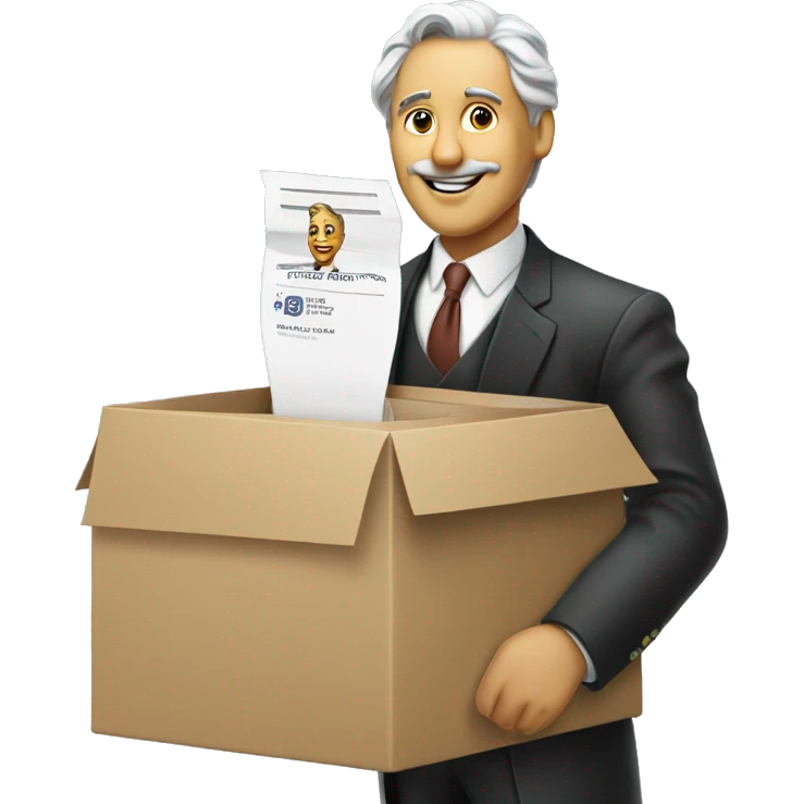 rich man voting, putting paper in box emoji