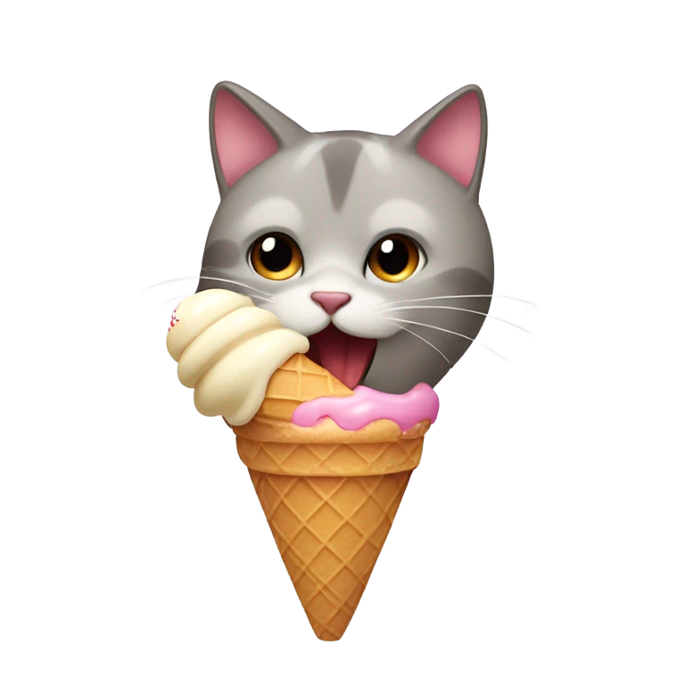 cat eating ice cream emoji