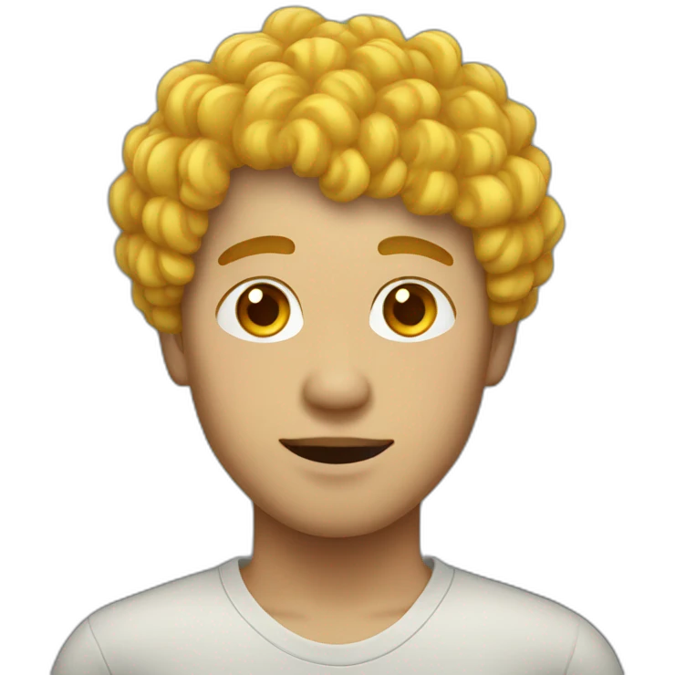 asian male with yellow curly hair emoji