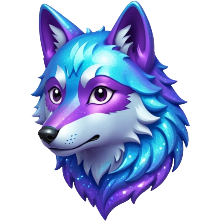 glitter purple and cian lobo emoji