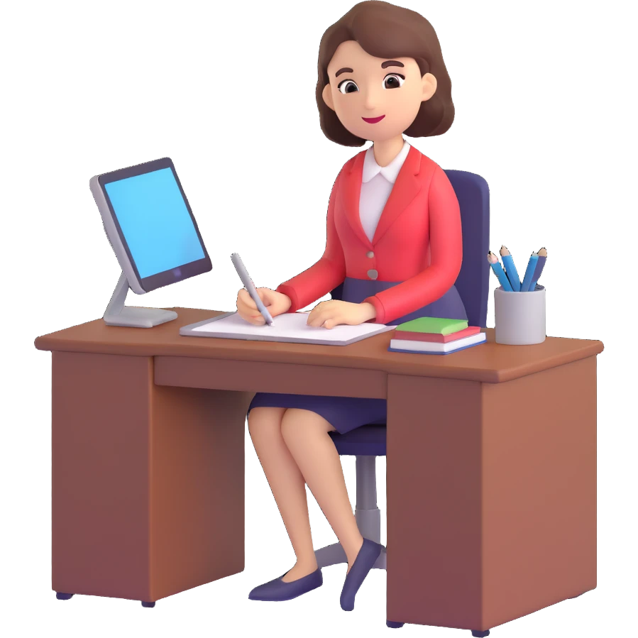 everyday routine of an online english teacher who is a woman emoji