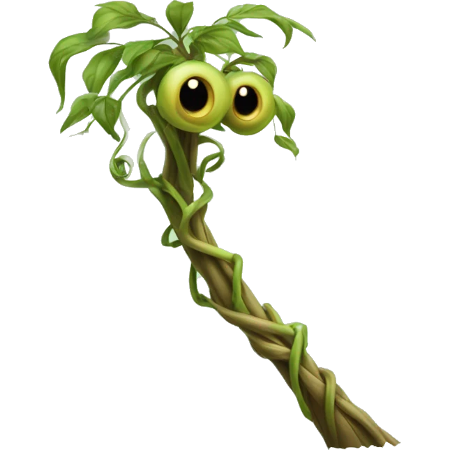 bowtruckle: Small, tree-guardian creatures resembling sticks with eyes, known for their attachment to particular trees and wood. emoji
