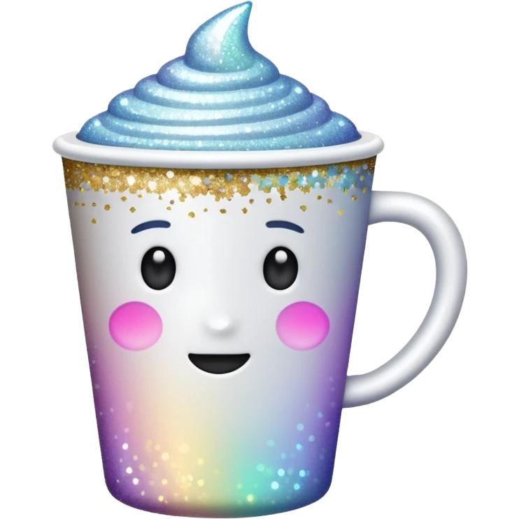 glitter white cup emoji