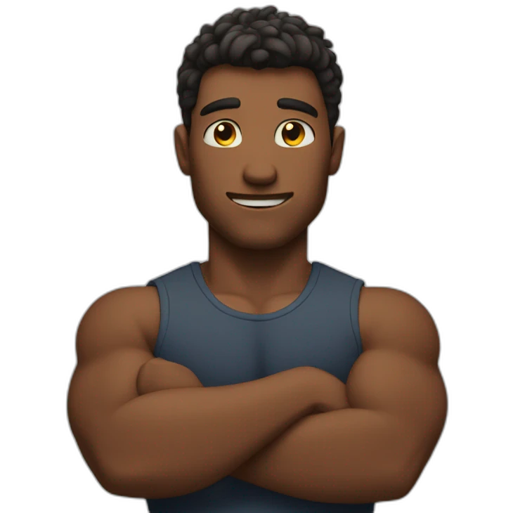 Guy flexing arms emoji