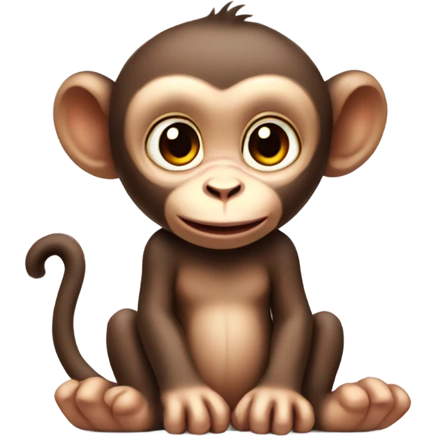 Cartoonish cute baby monkey  emoji
