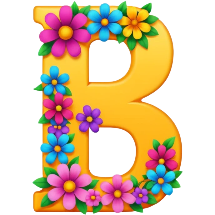 bold number 7 overflowing with vibrant flowers emoji
