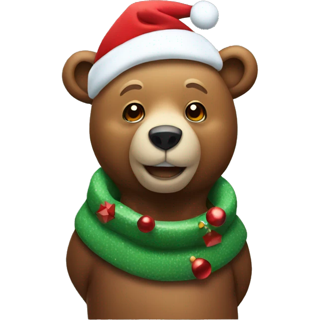 bear wearing christmas stuff emoji