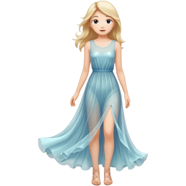 Full-length girl in a transparent dress emoji