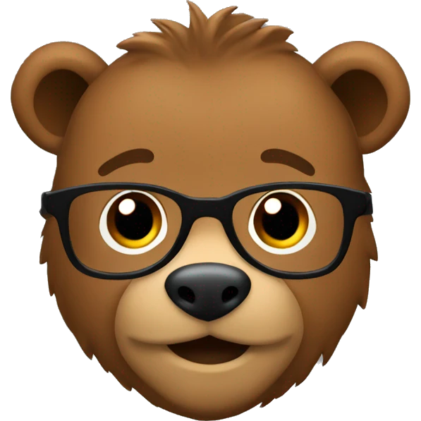 Cute grizzly bear teacher emoji