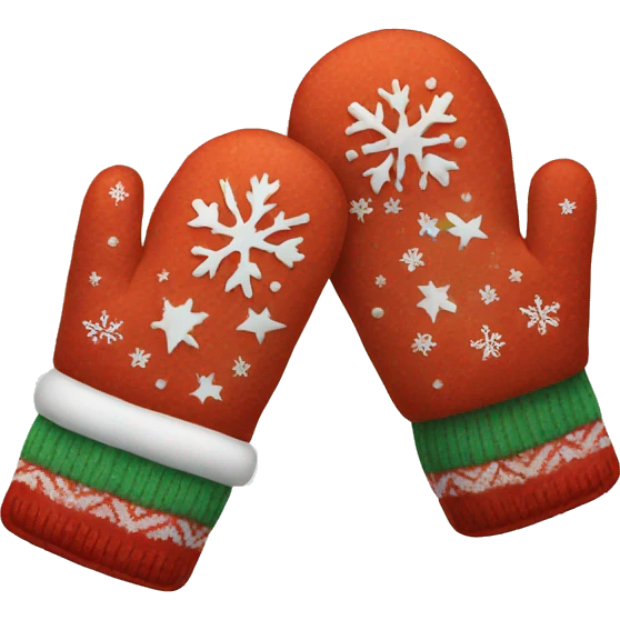 Christmas mittens emoji