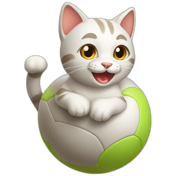 happy cat with ball emoji
